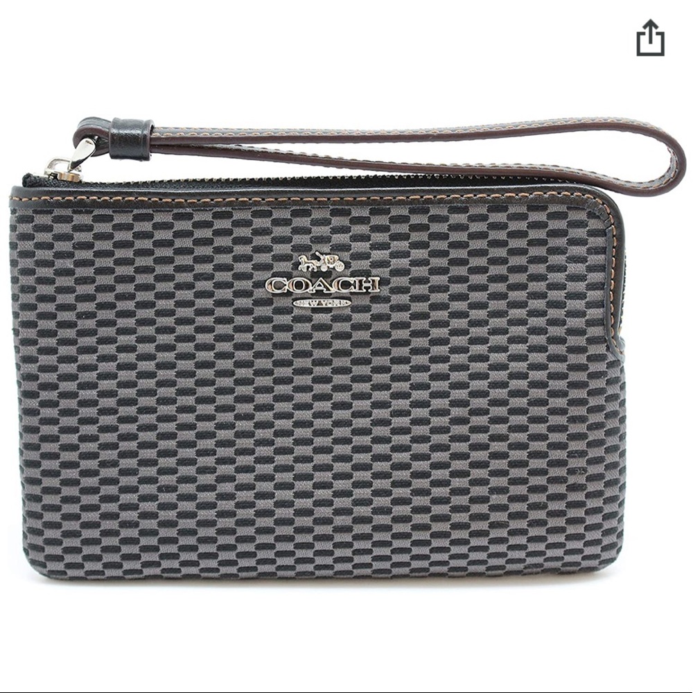 Coach Wristlet Legacy Jacquard Small grey/black